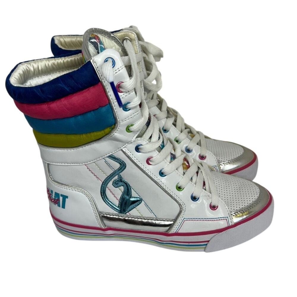 Vintage Baby Phat Size 5 High Top Colorful Geometric Glitter Shoes NWT NOS